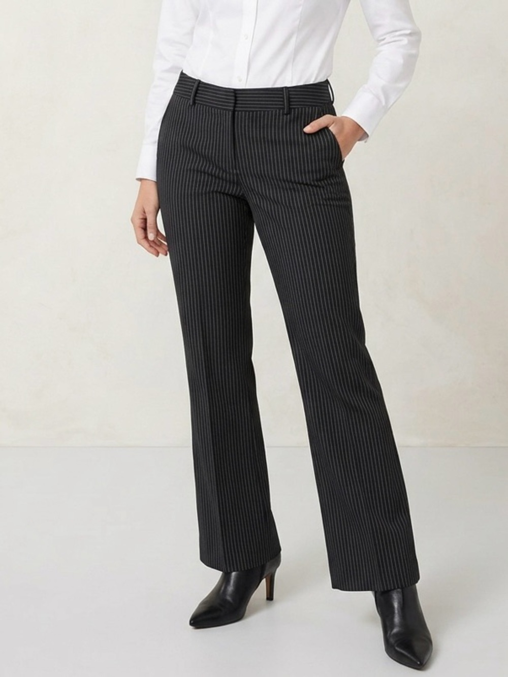 Sophisticated Black Pinstripe Women’s Dress Pants